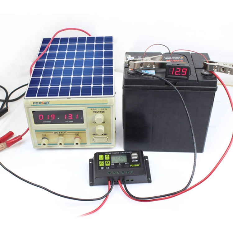 FOXSUR 20A Solar Charge Controller 12V / 24V Automatic Identification Controller, 20A