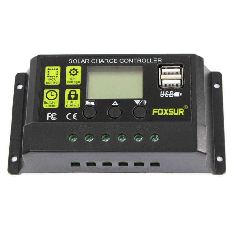 FOXSUR 30A Solar Charge Controller 12V / 24V Automatic Identification Controller, 30A