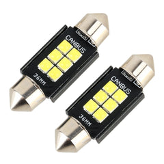 2 PCS 36mm DC12V / 2.5W / 6000K / 170LM 6LEDs SMD-3030 Car Reading Lamp Dome Light, 36mm