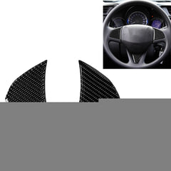 3 in 1 Car Carbon Fiber Steering Wheel Button Decorative Sticker for Honda Fit, Left and Right Drive Universal, For Honda Fit