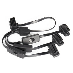 16PIN Car Ultra-thin OBD Diagnostic Extended Cable OBD2 Cable with Switch, 16PIN 3 in 1