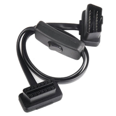 16PIN Car Ultra-thin OBD Diagnostic Extended Cable OBD2 Cable with Switch, 16PIN
