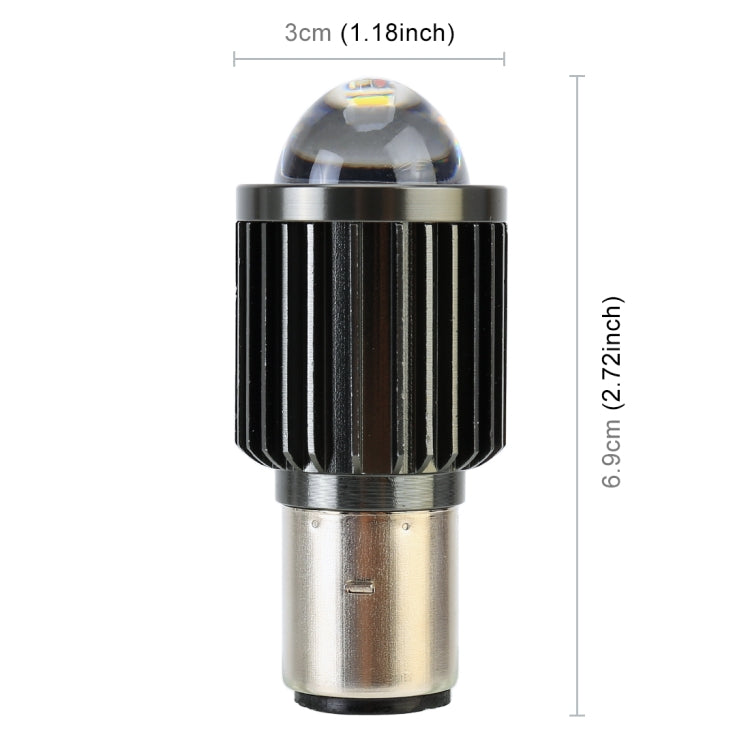 BA20D DC12-80V / 10W / 6000K / 3000K / 800LM Bicolor Motorcycle Headlights with Projector Lens, BA20D