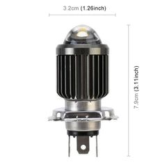 H4 DC12-80V / 10W / 6000K / 3000K / 800LM Bicolor Motorcycle Headlights with Projector Lens, H4