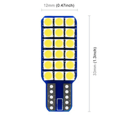 2 PCS T10 / W5W / 168 DC12V 1.8W 6000K 140LM 18LEDs SMD-3030 Car Reading Lamp Clearance Light, with Decoder, 18LEDs SMD-3030