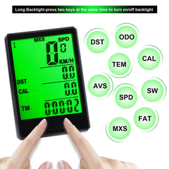 2.8 inch English Wireless Waterproof Cycle Computer LCD Odometer Speedometer with Extension Holder, Wireless with Extension Holder