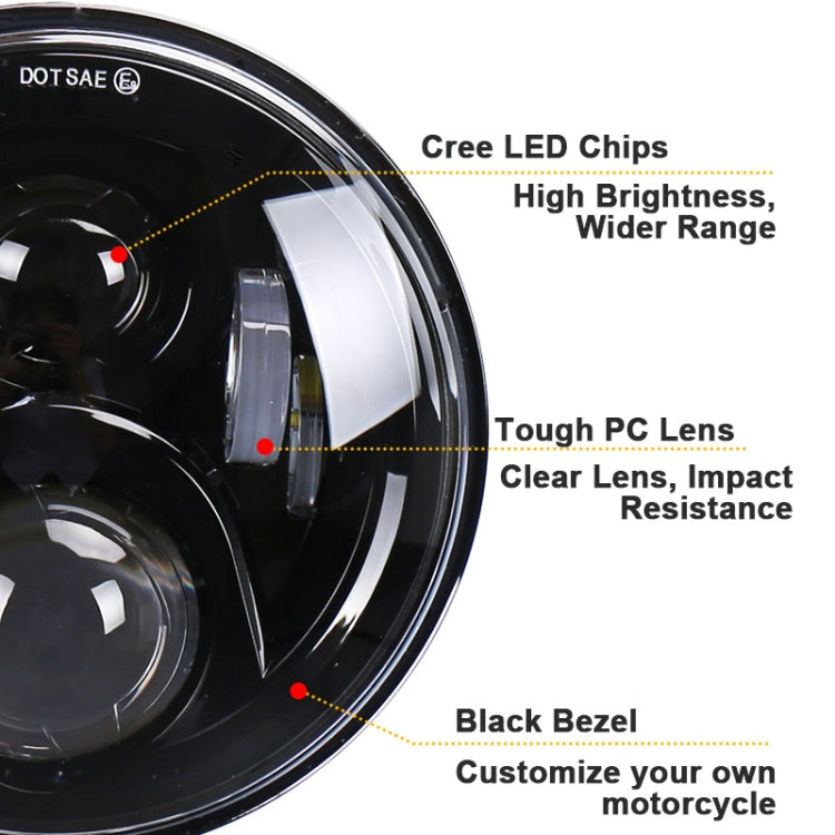 7 inch Round LED Motorcycle Headlight Modified Spotlight for Honda, For Honda Silver, For Honda