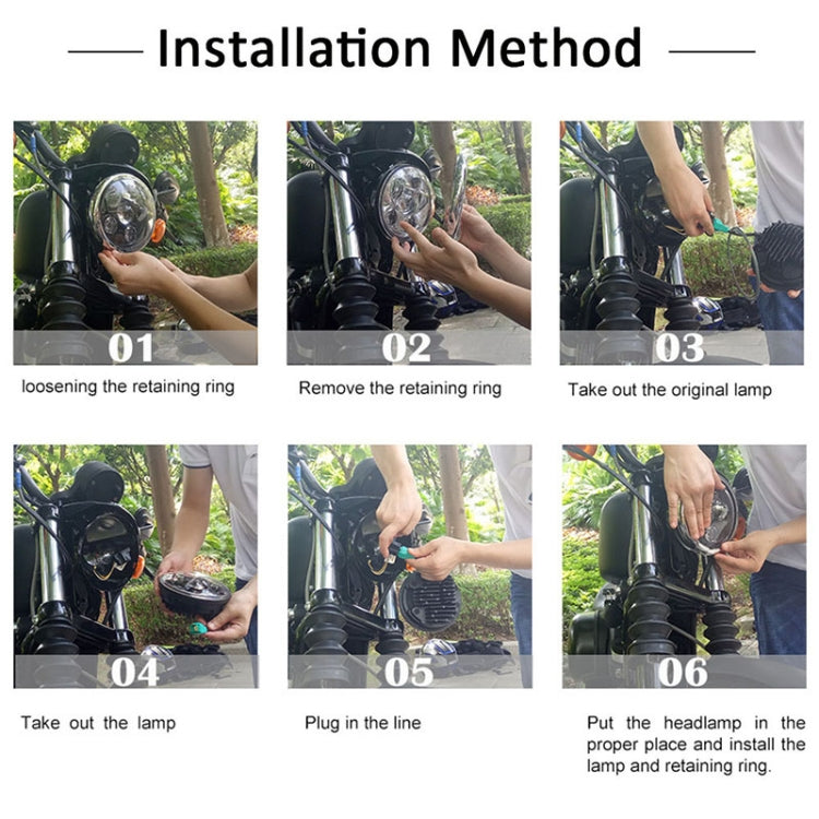 7 inch Round LED Motorcycle Headlight Modified Spotlight for Honda, For Honda Silver, For Honda