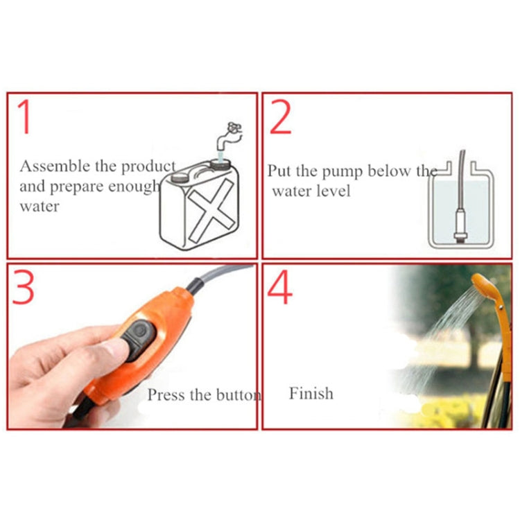 12V Portable Outdoor Universal Car Electric Shower Sprinkler Washer, Car Washer (Blue), Car Washer (Orange)