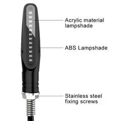 2 PCS D12V / 1W Motorcycle LED Waterproof Side Lights Turn Signal Light, Turn Light (Red Light)