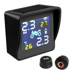 Universal Motorcycle Wireless High Precision Solar Energy TPMS Tire Pressure Alarm System External Tire Monitor, Motorcycle External Tire Monitor