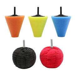 5 in 1 3 inch Car Polishing Disc Set Wheel Rim Polishing Waxing Sponge, 5 in 1