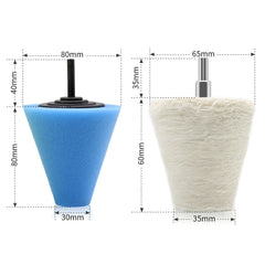 6 in 1 3 inch Car Polishing Disc Set Wheel Rim Polishing Waxing Sponge, 6 in 1