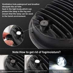 EagleVision DC9-30V 35W 6000K 4000LM 5.75 inch Round Motorcycle 6LEDs Headlight for Harley-Davidson, 5.75 inch 6LEDs