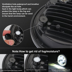 EagleVision DC9-30V 35W 6000K 4000LM 5.75 inch Round Motorcycle LED Headlight with Angel Eye for Harley-Davidson, 5.75 inch with Angel Eye