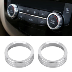2 PCS Car Metal Air Conditioner Knob Case for Nissan X-TRAIL, For Nissan X-TRAIL (Silver), For Nissan X-TRAIL (Blue), For Nissan X-TRAIL (Red)
