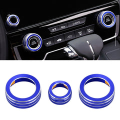 3 PCS Car Metal Air Conditioner Knob Case for Honda CR-V 2017, For Honda CR-V 2017 (Blue), For Honda CR-V 2017 (Red)