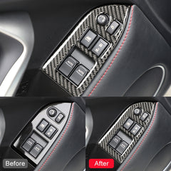 Car Carbon Fiber Window Glass Lifting Panel Decorative Sticker for Subaru BRZ / Toyota 86 2013-2017, Left Drive, Lifting Panel, Left Drive