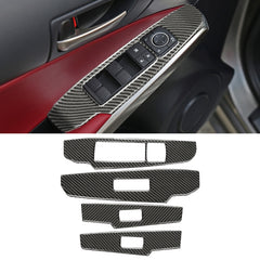 Car Carbon Fiber Window Glass Lifting Panel Button Decorative Sticker for Lexus IS250 2013-, Left Drive A Style, Window Glass Lifting A Style