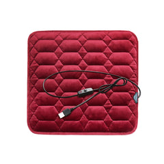 Car USB Seat Heater Cushion Warmer Cover Winter Heated Warm Mat, Style: Square, Square (Red), Square (Black)