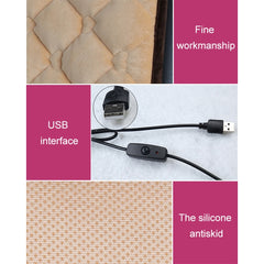 Car USB Seat Heater Cushion Warmer Cover Winter Heated Warm Mat, Style: Square, Square (Red), Square (Black)