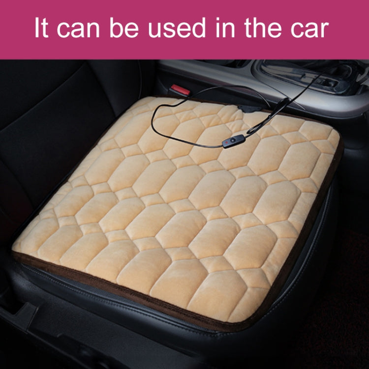 Car USB Seat Heater Cushion Warmer Cover Winter Heated Warm Mat, Style: Square, Square (Black), Square (Red)