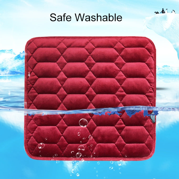 Car USB Seat Heater Cushion Warmer Cover Winter Heated Warm Mat, Style: Square, Square (Black), Square (Red)