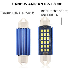 2pcs 31mm DC12-24V / 1W / 6000K / 60LM 12LEDs SMD Car Reading Lamp Dome Light, 31mm