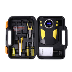 Car 12V Portable Inflatable Cylinder Pedal Digital Display Air Pump with Light & Tool Box, Digital Display with Tool Box
