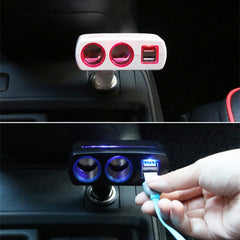 SHUNWEI SD-1918 80W 3.1A Car 2 in 1 Dual USB Charger, SD-1918