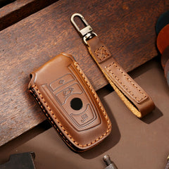 Hallmo Car Cowhide Leather Key Protective Cover Key Case for Old BMW, For Old BMW