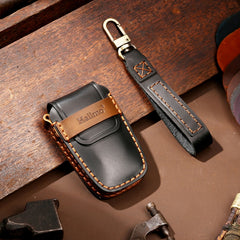 Hallmo Car Cowhide Leather Key Protective Cover Key Case for Toyota Corolla 2018 2-button, For Toyota Corolla 2018 2-button