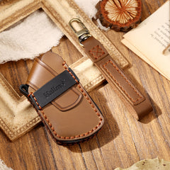 Hallmo Car Cowhide Leather Key Protective Cover Key Case for Volkswagen Golf 8, For Volkswagen Golf 8