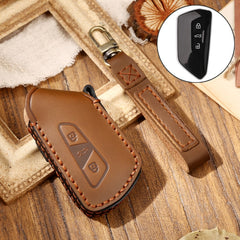 Hallmo Car Cowhide Leather Key Protective Cover Key Case for Volkswagen Golf 8, For Volkswagen Golf 8