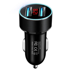 JMG-C016A 5V 3.1A Car Dual USB Charger with LED Display, JMG-C016A (Black), JMG-C016A (Gold), JMG-C016A (Blue), JMG-C016A (Red), JMG-C016A (Silver)