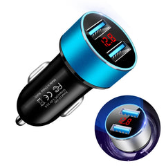 JMG-C016A 5V 3.1A Car Dual USB Charger with LED Display, JMG-C016A (Black), JMG-C016A (Gold), JMG-C016A (Blue), JMG-C016A (Red), JMG-C016A (Silver)