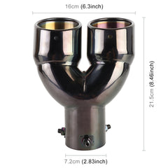 Universal Car Styling Stainless Steel Elbow Exhaust Tail Muffler Tip Pipe, Inside Diameter: 7.2cm, Elbow Inside Diameter: 7.2cm (Grey), Elbow Inside Diameter: 7.2cm (Blue), Elbow Inside Diameter: 7.2cm (Silver)