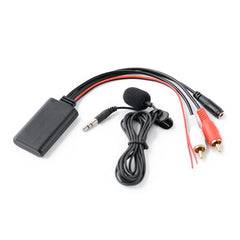Car 2RCA Lotus Male Head AUX Music + MIC Bluetooth Phone Cable, Cable Length: 1.5m, Car 2RCA Lotus Male Head AUX Cable