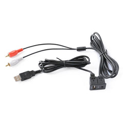 Car Universal Modified USB AUX Extension Cable USB+2RCA Lotus Male Switch Holder for Alpine / Pioneer, USB AUX Extension Cable