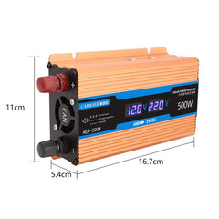 Carmaer 48V to 220V 500W Car Multi-function Double Digital Display Inverter Household Power Converter, 48V to 220V 500W