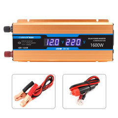 Carmaer 12V to 220V 1600W Car Multi-function Double Digital Display Inverter Household Power Converter, 12V to 220V 1600W