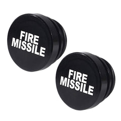 2 PCS Car / Motorcycle FIRE MISSILE Letter Metal Cigarette Lighter Dust Cover, FIRE MISSILE (Black), FIRE MISSILE (Red)