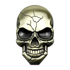 Three-dimensional Devil Skull Metal Car Sticker, Titanium Color, Bronze, Silver Grey