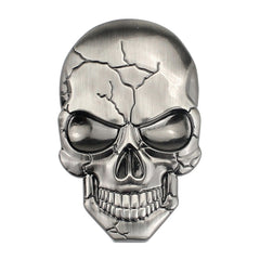 Three-dimensional Devil Skull Metal Car Sticker, Titanium Color, Bronze, Silver Grey