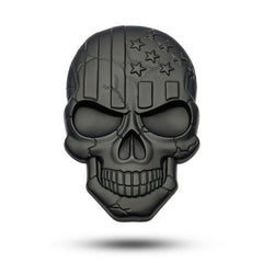 Three-dimensional Devil Skull Metal Plating Car Sticker, Black, Plating Bronze, Red, Silver