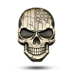 Three-dimensional Devil Skull Metal Plating Car Sticker, Black, Plating Bronze, Red, Silver