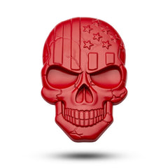 Three-dimensional Devil Skull Metal Plating Car Sticker, Black, Plating Bronze, Red, Silver