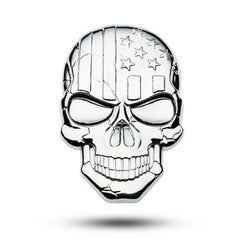 Three-dimensional Devil Skull Metal Plating Car Sticker, Black, Plating Bronze, Red, Silver