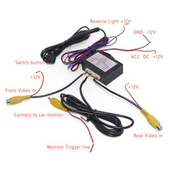 Car Right Blind Spot Camera Reversing Image Switching Front and Rear View Two-way Control Box, Two-way Control Box