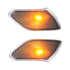 Car Black Wheel Eyebrow Side Light Turn Signal Leaf Plate Lamp for Jeep Wrangler JL 2018-, Black